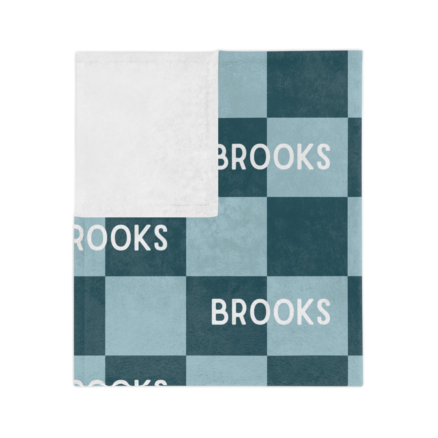 Personalized Checkered Blanket - Blue