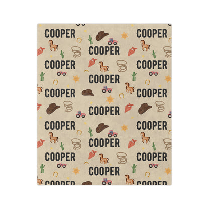 Personalized Cowboy Blanket