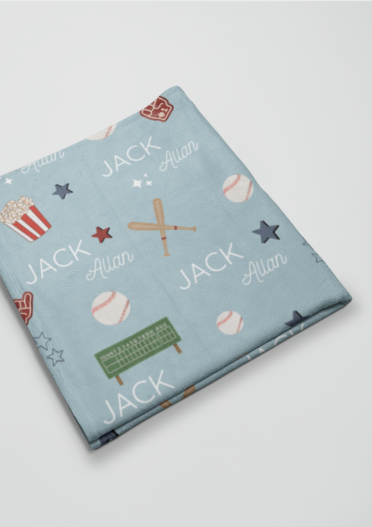 Personalized Baseball Blanket