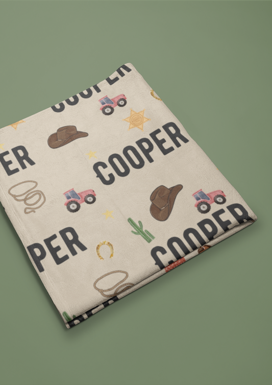 Personalized Cowboy Blanket